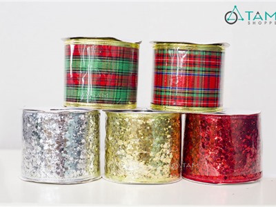 Cuộn ruy băng Noel bản 6,5cm X-PKHM-21